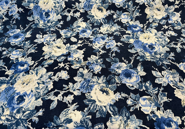 Waverly Sweet Summer Black Licorice Floral Drapery Upholstery