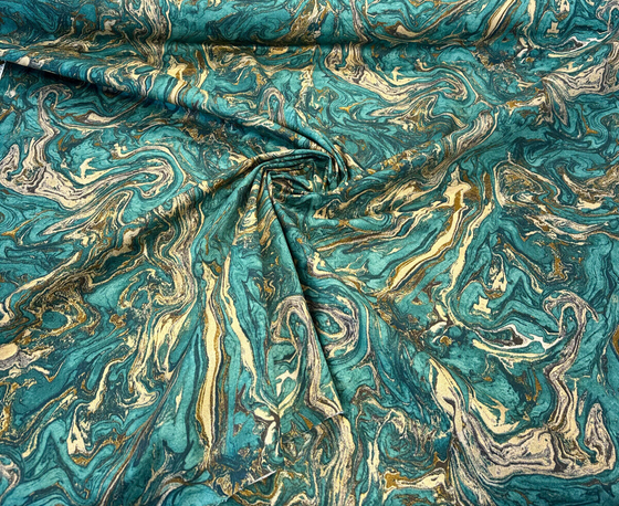 HGTV Marbalized Green Agate Drapery Upholstery Contemporary Fabric By the Yard