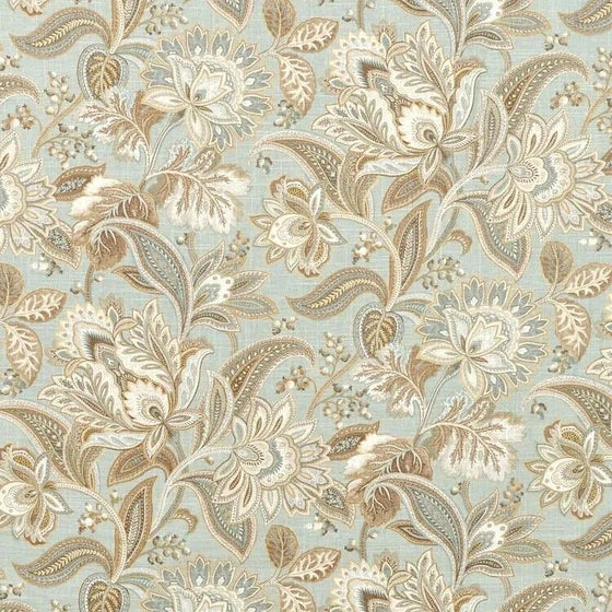 Swavelle Valdosta Mist Light Blue Linen Rayon Floral Paisley Fabric By The Yard
