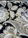 Swavelle Valdosta Black Lava Linen Rayon Floral Paisley Fabric