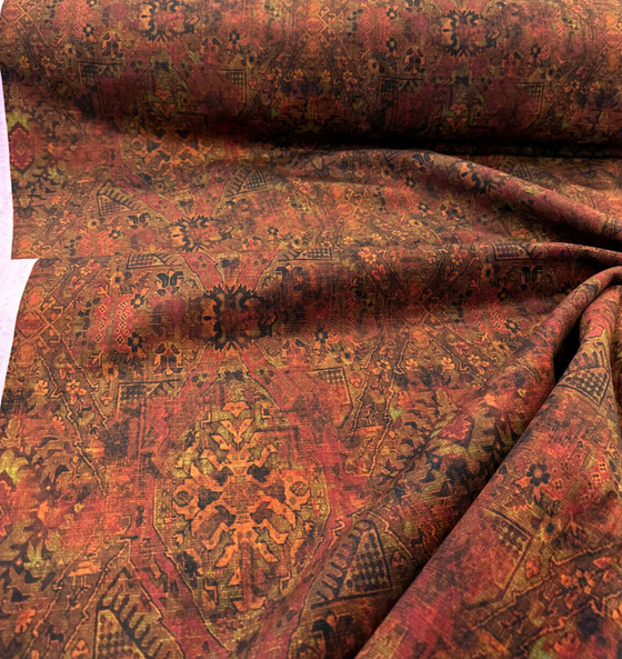 Magic Carpet Fabric Rust Velvet Upholstery Drapery Fabric