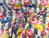 Richloom Gray White Striped Floral Drapery Upholstery Fabric