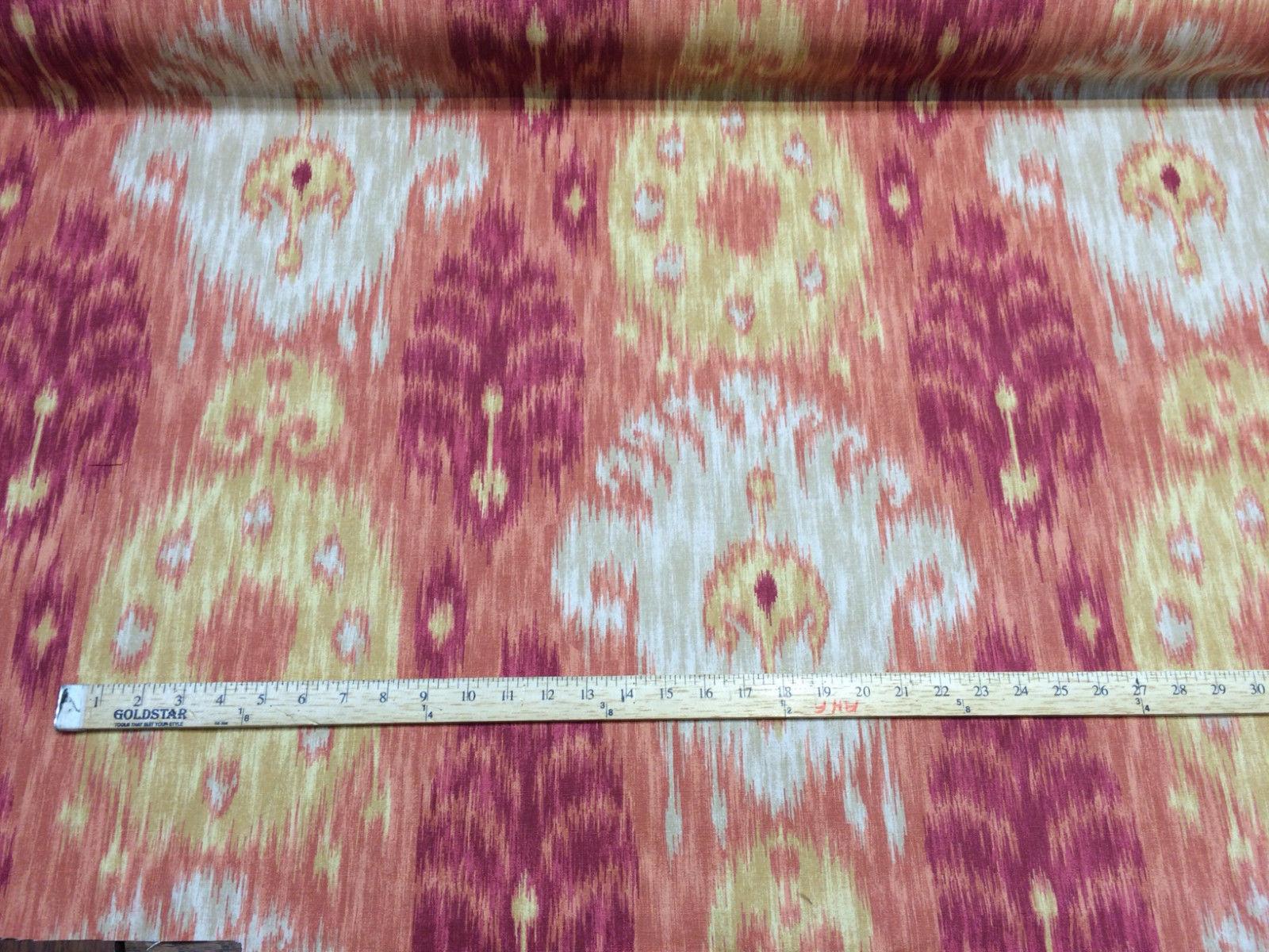 Home Accent Vibrant Ikat Red Multipurpose Cotton Fabric By the yard ...