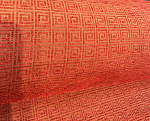  Greek Key Red Clay Alexis Brocade Jacquard Fabric by the yard