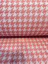 Regal Pink Houndstooth Chelsea Coral Jacquard Fabric