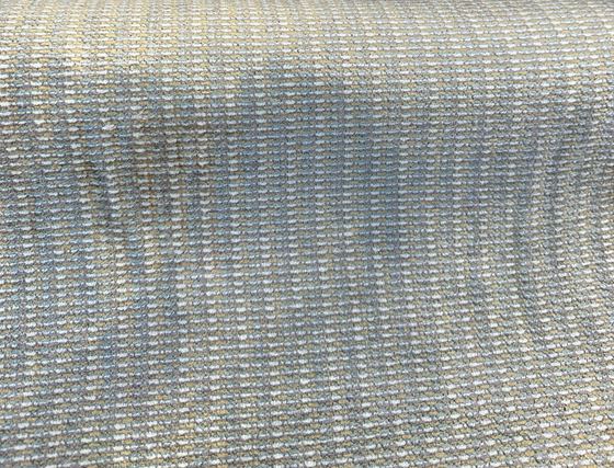 Omega Glacier Blue Gold Soft Chenille Upholstery Fabric