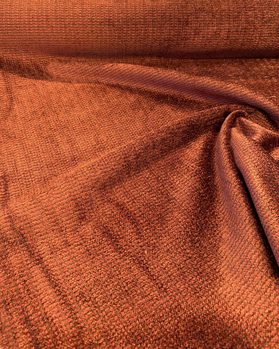 Omega Spice Rust Soft Chenille Upholstery Fabric By The Yard