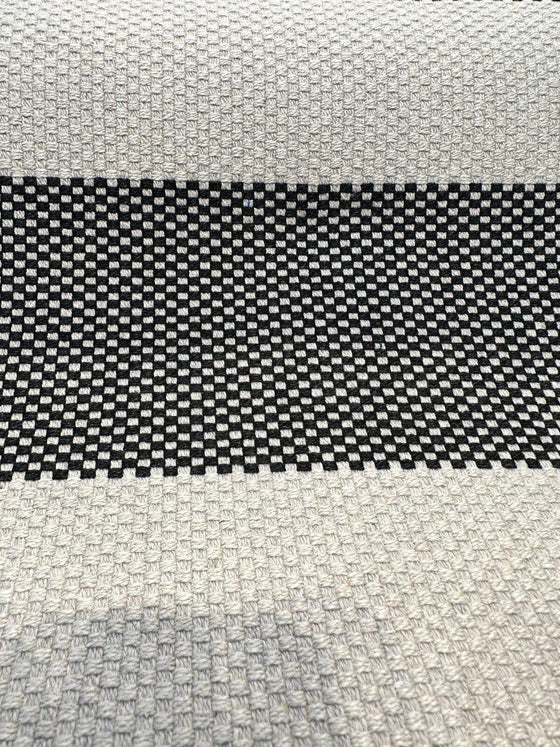 Sunbrella Cien+ Co Cinta Coal Rib Bar Stripe Heavy Outdoor Upholstery Fabric