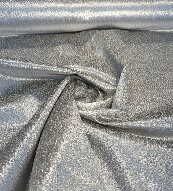 Glam Mica Silver Metallic Velvet Upholstery Drapery Fabric 