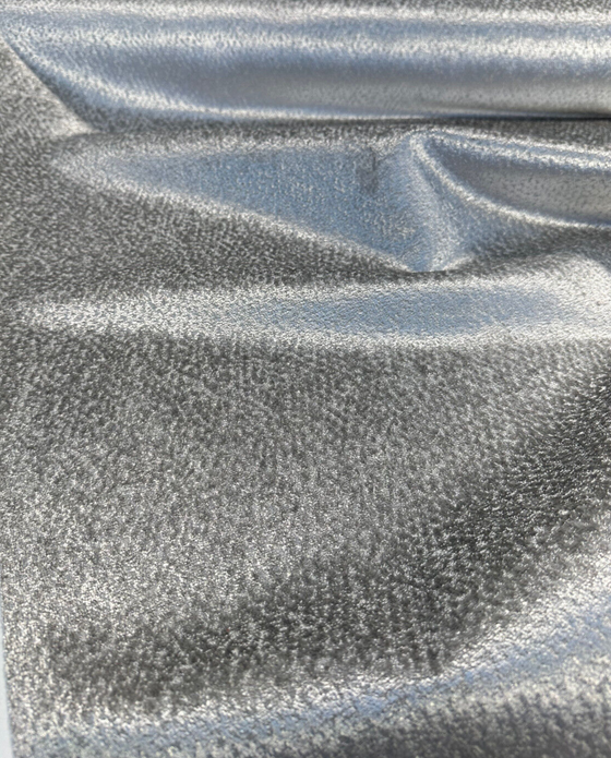 Glam Mica Silver Metallic Velvet Upholstery Drapery Fabric 