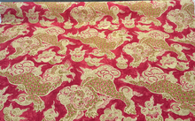  P Kaufmann Dunmore Dragons Red Cinnabar Linen Fabric