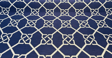  Bridle Navy Blue Geometric Jacquard Upholstery Regal Fabric