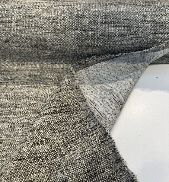 Venuci Blacksand Chenille Tweed Upholstery Fabric