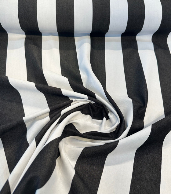 Sunbrella Maxim Classic Black Natural Stripe Outdoor Fabric