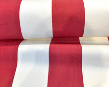  Sunbrella Classic Cherry Red Regal Stripes White Outdoor Fabric