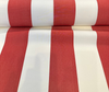 Sunbrella Classic Cherry Red Regal Stripes White Outdoor Fabric