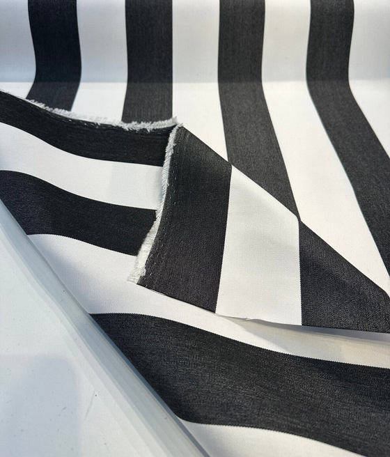 Sunbrella Townsend Tuxedo Black White Stripe Outdoor Fabric