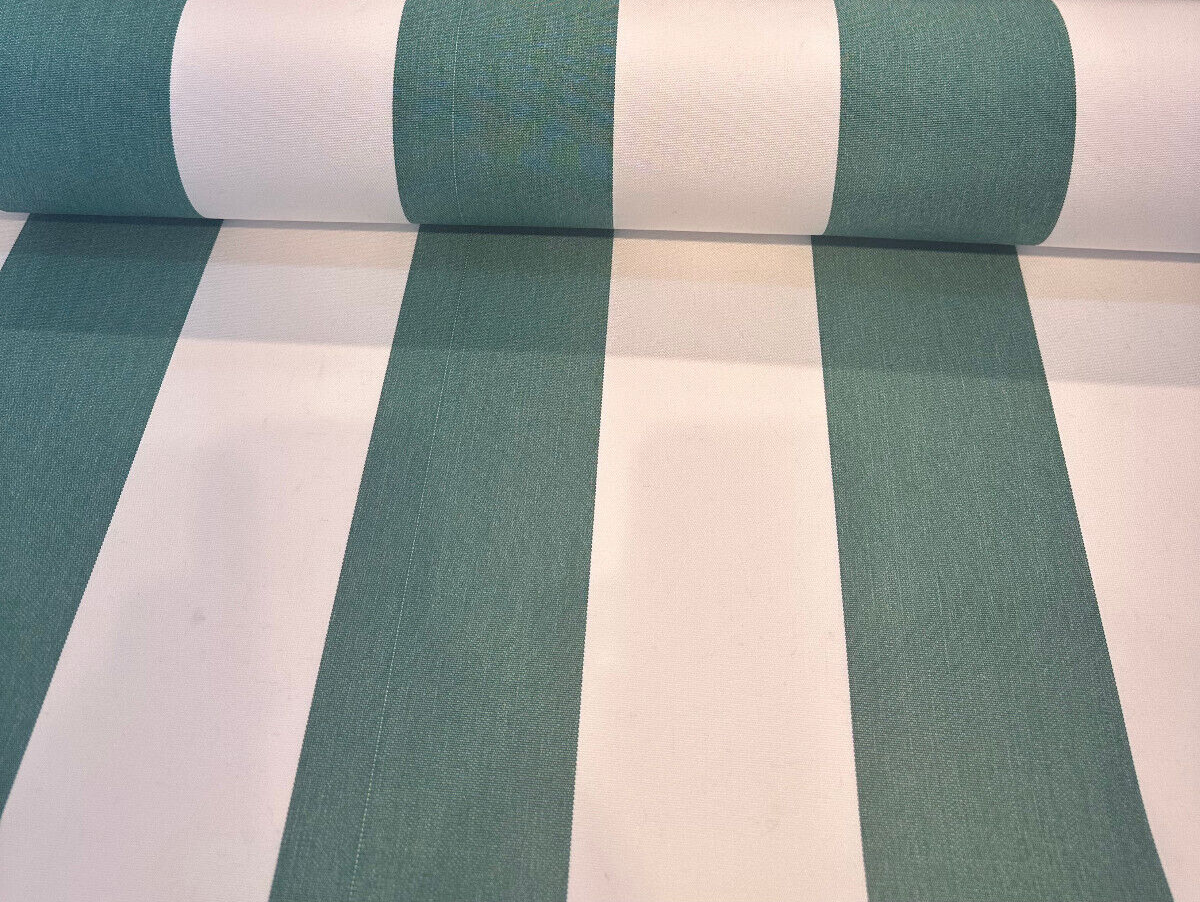 (Fabric has a Run)Explorer Sunbrella Green Stripe Outdoor Fabric By th