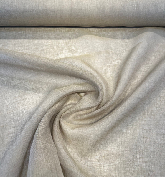 Belgian Linen Sheer Solid Sand Curtain Drapery Fabric 