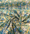 Rousseau Lagoon Green Blue Silk Linen Jacquard Fabric 