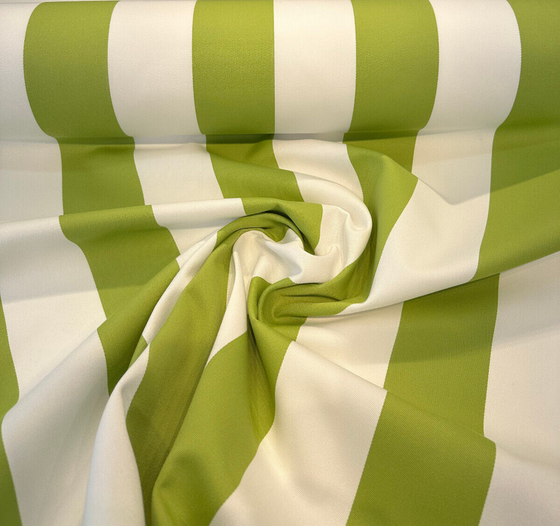 Cabana Stripe Lime Green High UV Polyester Outdoor Upholstery Fabric