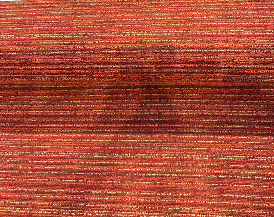 Hollywood Stripe Red Hot Stuff Valdese Chenille Upholstery Fabric