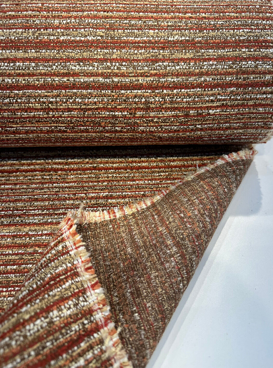 Hollywood Stripe Siracha Rust Valdese Chenille Upholstery Fabric By The Yard