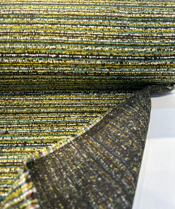 Hollywood Stripe Moss Green Valdese Chenille Upholstery Fabric By The Yard