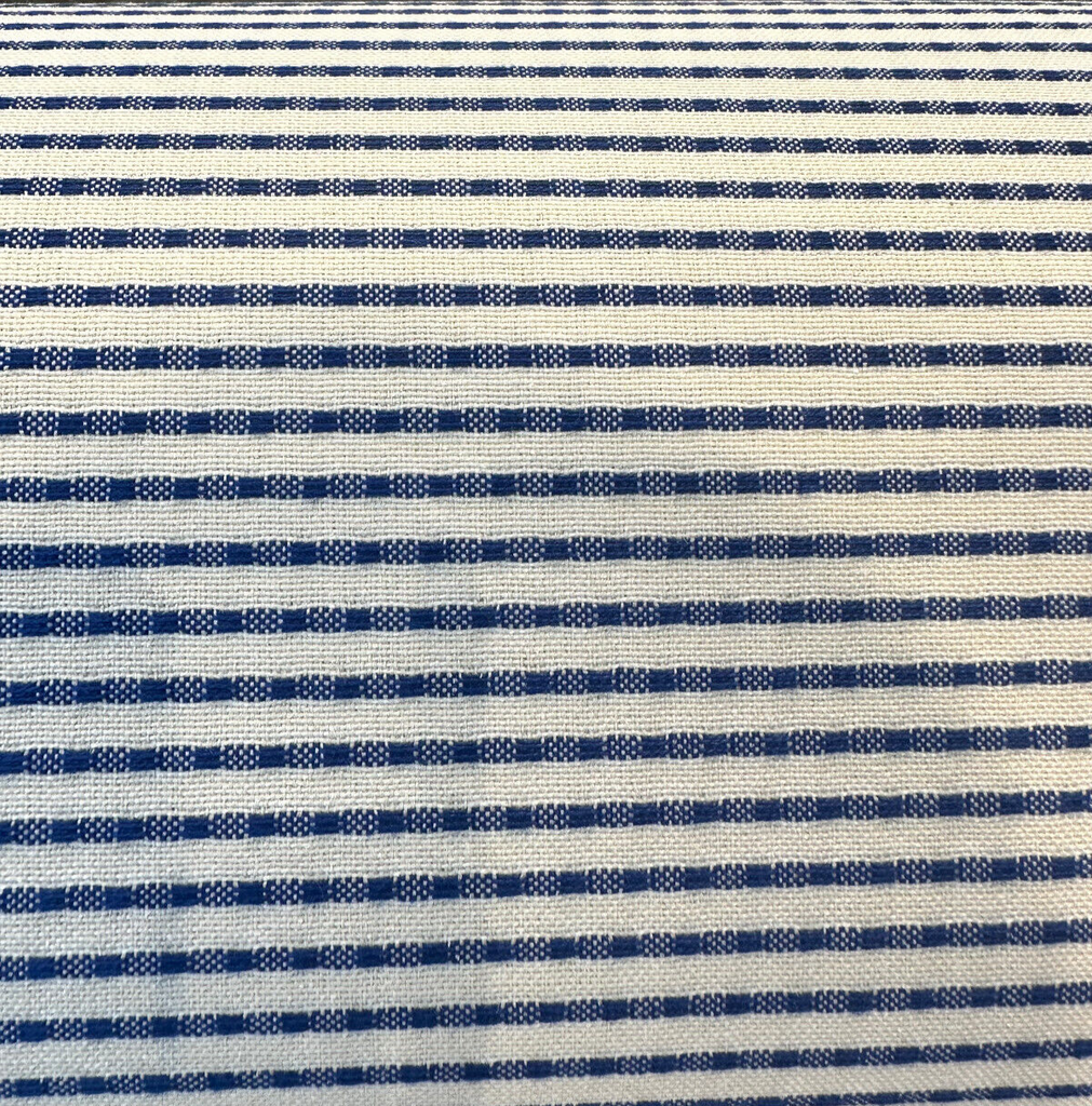 Stitch Royalty Ticking Blue High UV Outdoor Upholstery Fabric By the yard