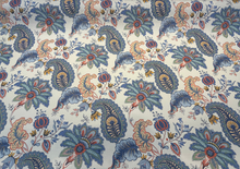  Brenda Garden Blue Floral Paisley Drapery Upholstery Fabric By The Yard