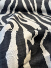 Sinkoku Zebra Black Linen Teflon Drapery Upholstery Fabric