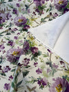 Floral Butterflies Peggy Cotton Lavender Drapery Upholstery Fabric