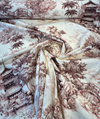 Traditional Nara Toile Cotton Drapery Upholstery Vilber Fabric 