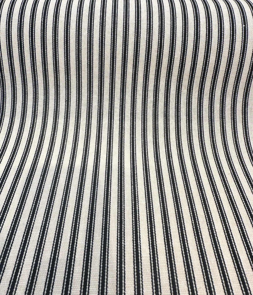 Waverly Timeless Ticking Black Striped Cotton Fabric 