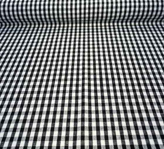 P Kaufmann Logan Check Domino Black White Drapery Upholstery Fabric 