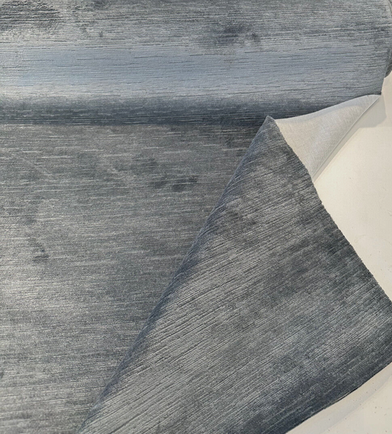 Plush Texture Cut Velvet Dolce Steel Gray Upholstery Fabric