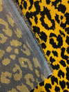 Jacquard Velvet Exotic Leopard Black Gold Heavy Upholstery Fabric By The Yard