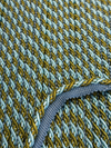 Light Blue with Olive Green Trim Rope with Gimp Drapery Upholstery By The Yard