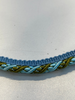 Light Blue with Olive Green Trim Rope with Gimp Drapery Upholstery By The Yard