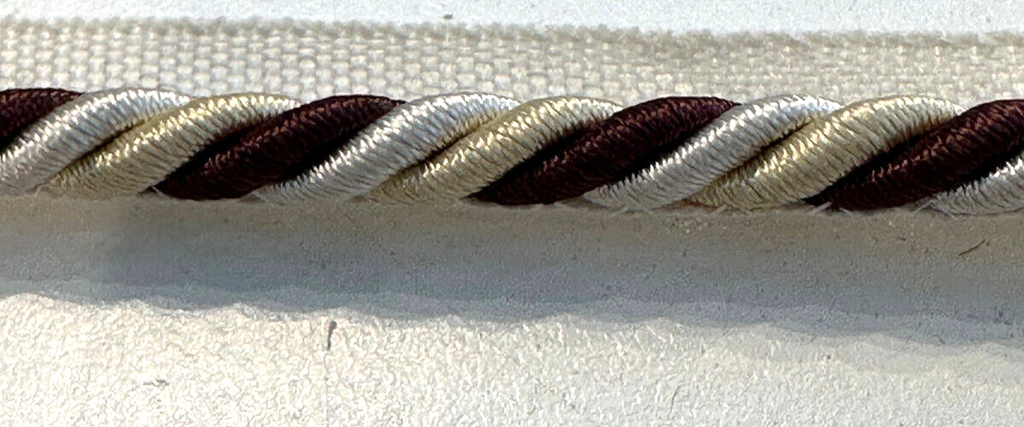 Brown with Cream Beige Mini Trim Rope with Gimp Drapery Upholstery By ...