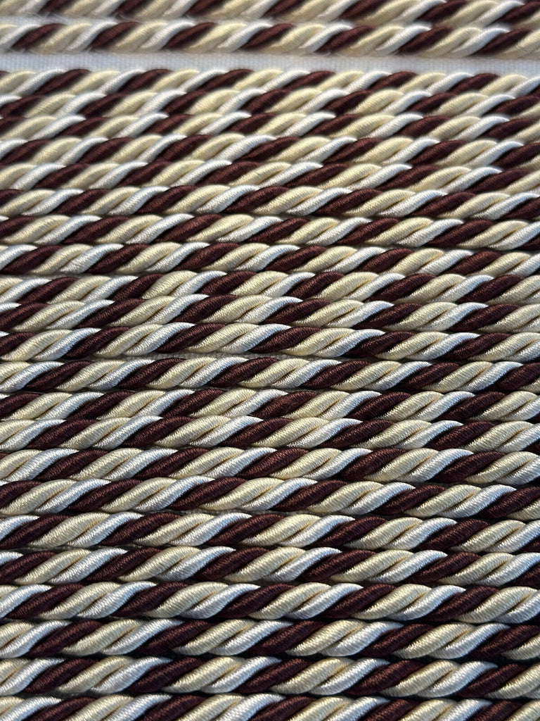 Brown with Cream Beige Mini Trim Rope with Gimp Drapery Upholstery By ...