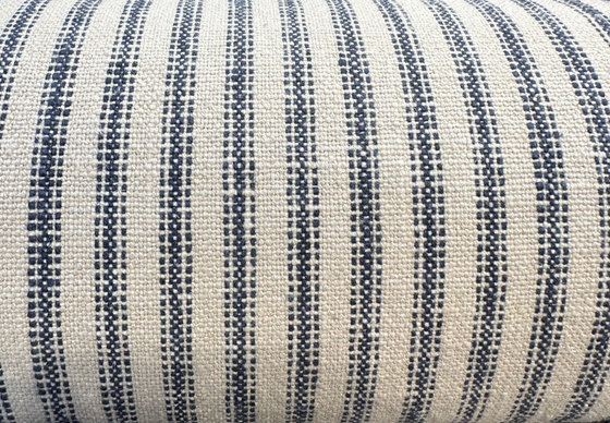 Waverly Pisa Ticking Stripe Vintage Blue Linen Cotton Fabric 