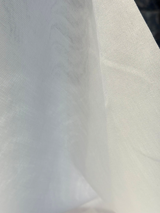 Sunbrella Outdoor 118'' Double Wide White Vortex Sheer Curtain Fabric 