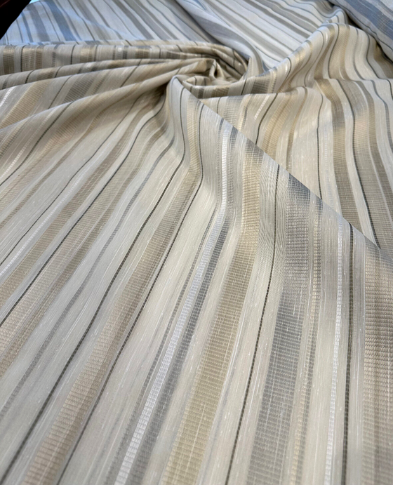 P Kaufmann Amalfi Marble Stripe Sheer Drapery 126'' wide Fabric 