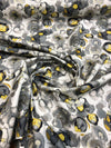 Splatter Yellow Charcoal Artist Drapery Upholstery Bartson Fabric by the yard