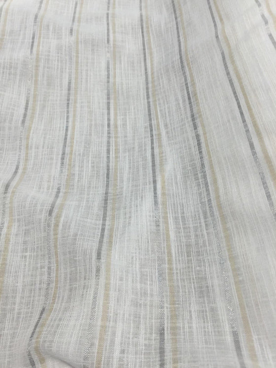 Gold and silver stripe running down white sheet