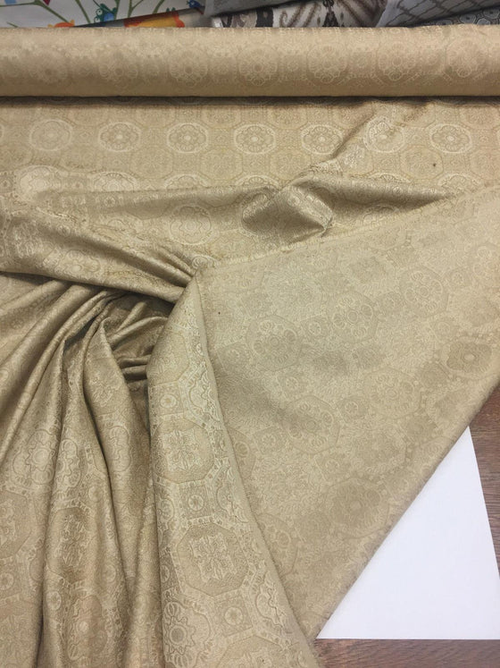 Westport Champagne Polyester Jacquard Fabric 57'' by the yard