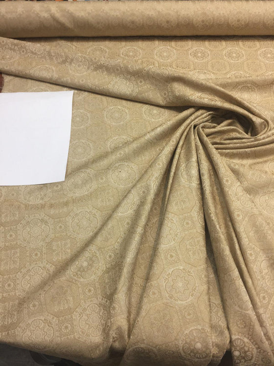 Westport Champagne Polyester Jacquard Fabric 57'' by the yard
