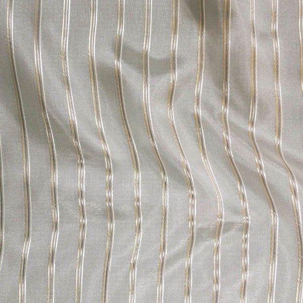 P Kaufmann Crossing Elegant Gold Stripe Sheer Fabric double width By the yard