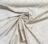 Tulsa Damask Medallion Embroidered Bone Fabric drapery by the yard